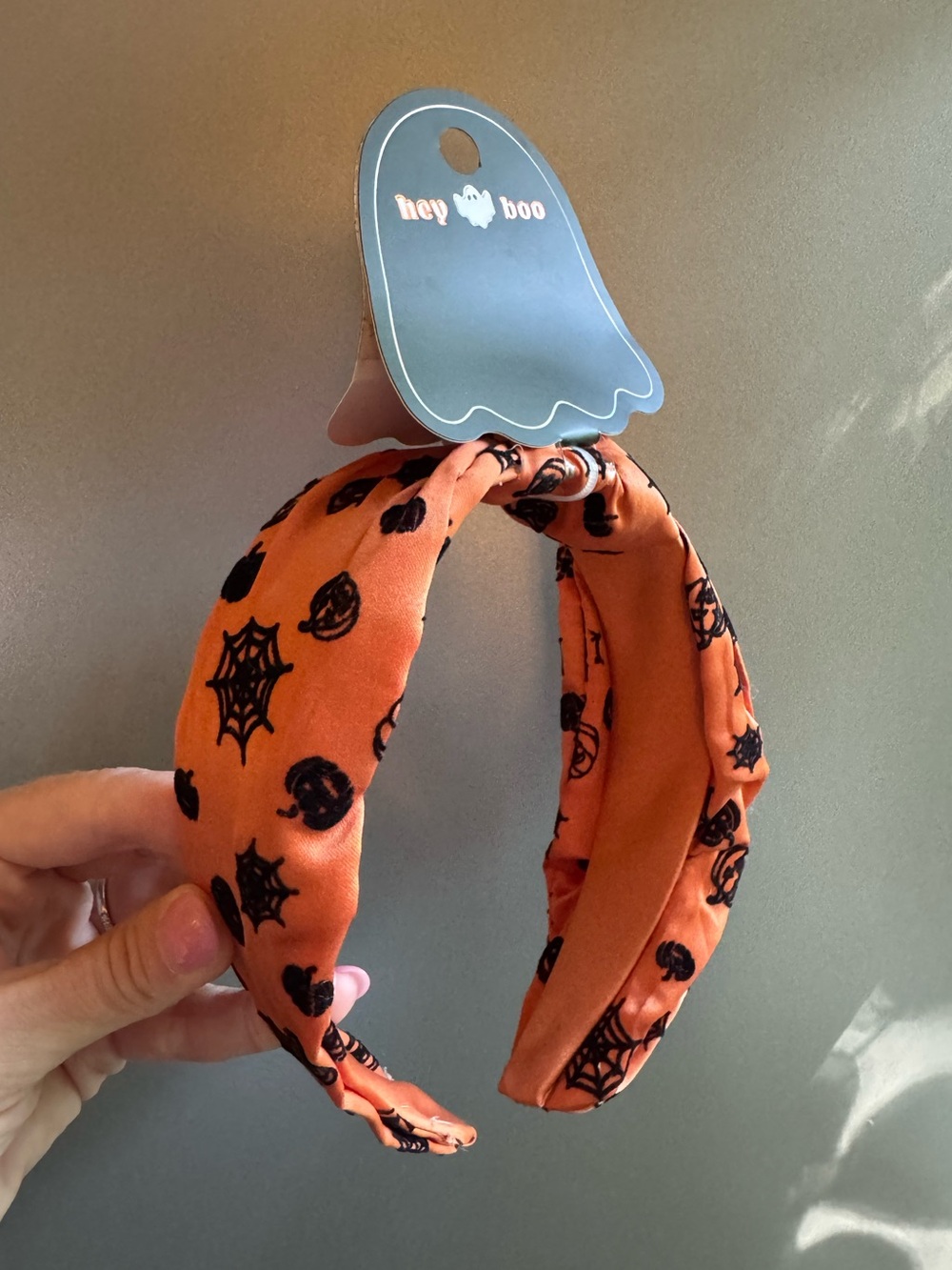 Target Hey Boo Orange Halloween Top Knot Headband Fall Vibes NWT